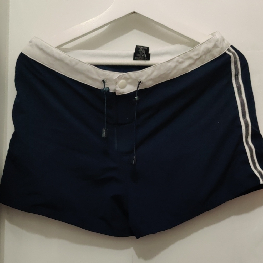 Xhilaration Navy and Cream Swim Shorts